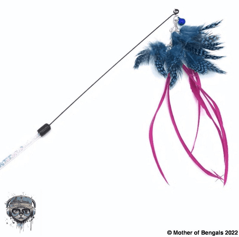 Feather Jellyfish Wand Cat Toy by Mother Of Bengals Wand Mother of Bengals 