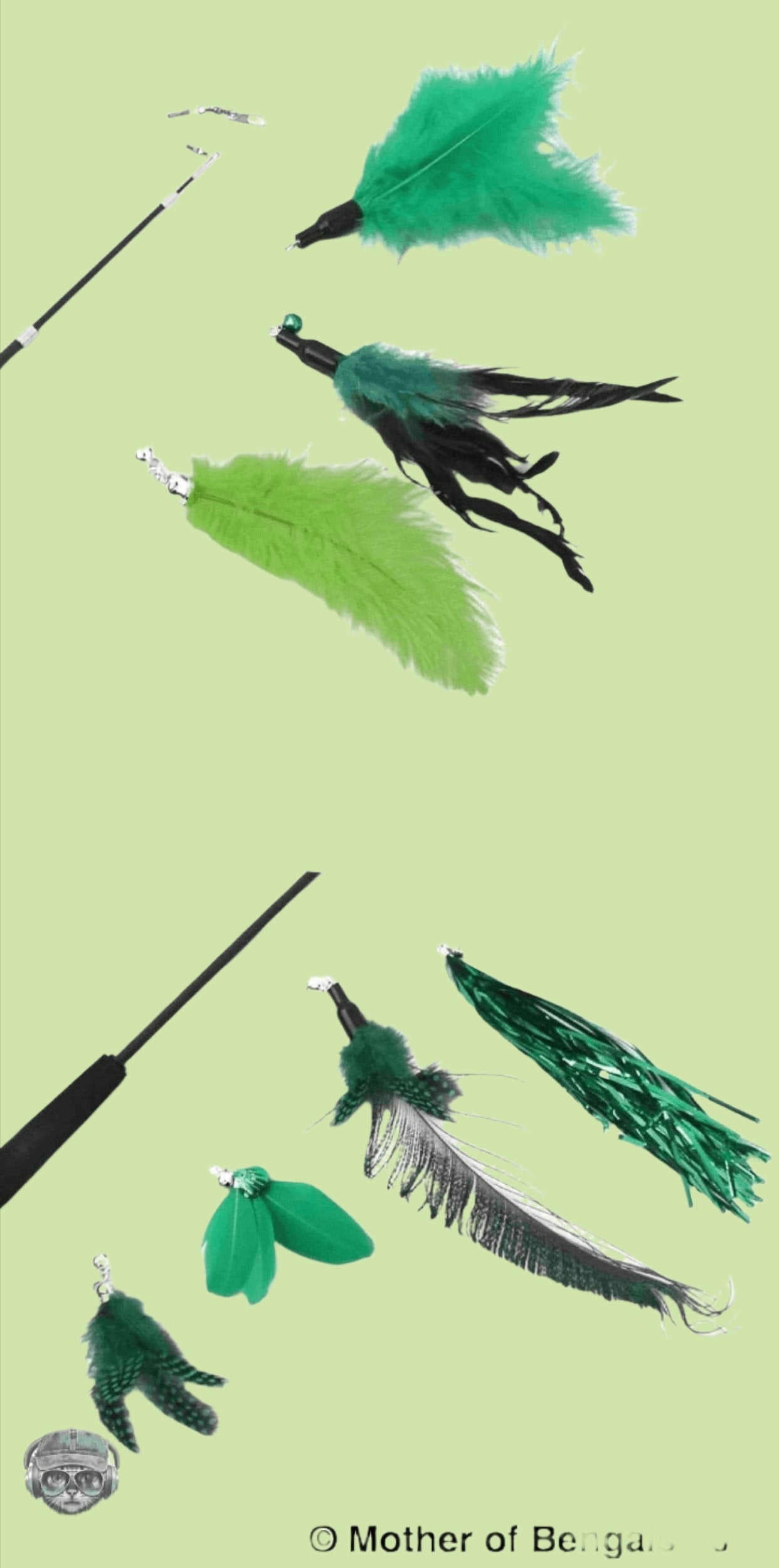 FurPrize! 8 piece Feather & Cat Wand Teaser Set Bundle FurPrize! 