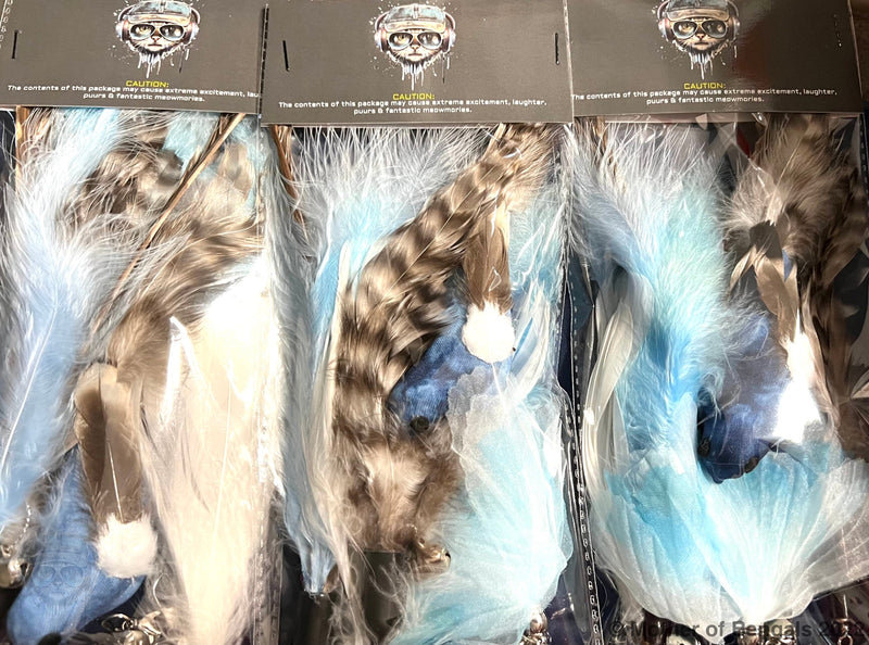 Furprize! Blue Bird, 6 piece Feather & Cat Wand Teaser Set Bundle FurPrize! Refill only ,5 pc 