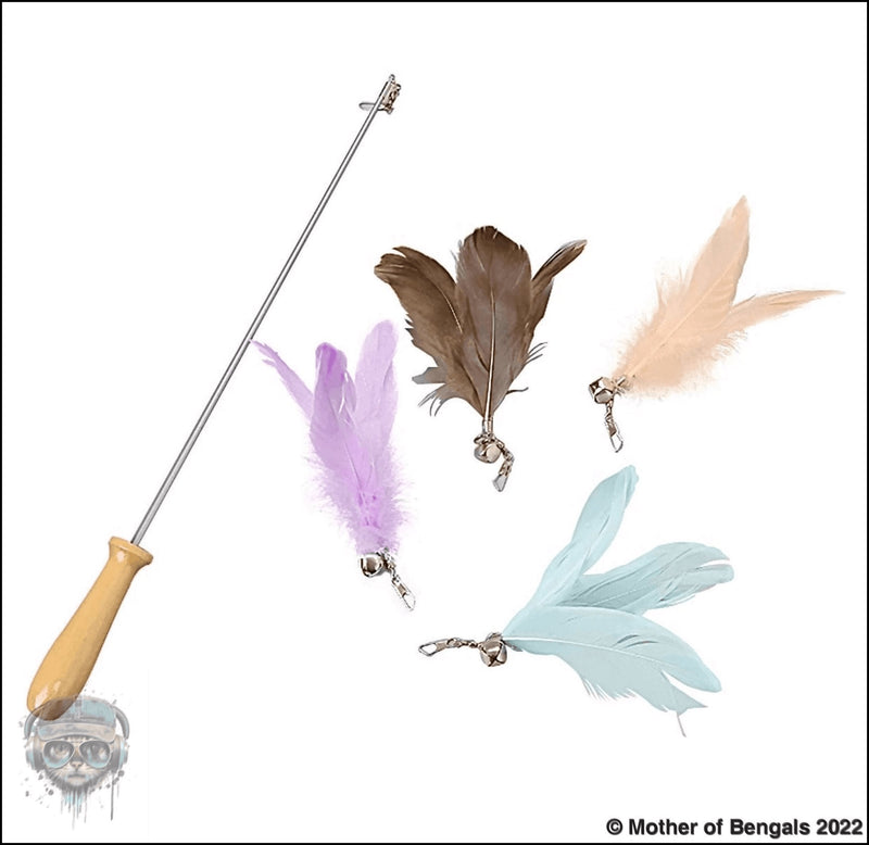 FurPrize! Karmas, Silver Series, 5 pc Teaser Wand 🎣 with feather refill set Wand FurPrize! 