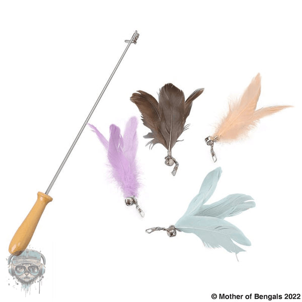 FurPrize! Karmas, Silver Series, 5 pc Teaser Wand 🎣 with feather refill set Wand FurPrize! 