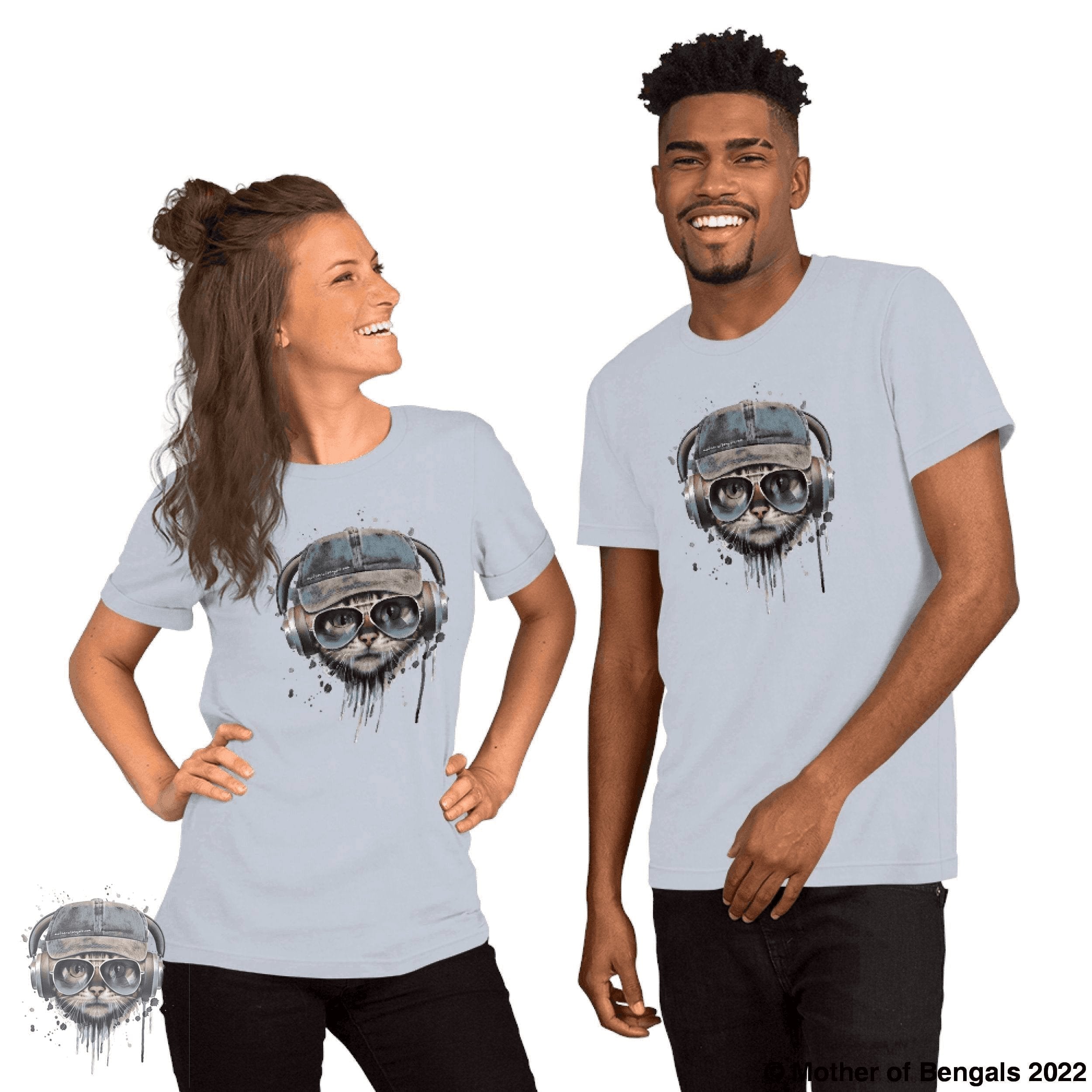 FurPrize! Mother of Bengals Unisex T-shirt Mother of Bengals Light Blue XS 