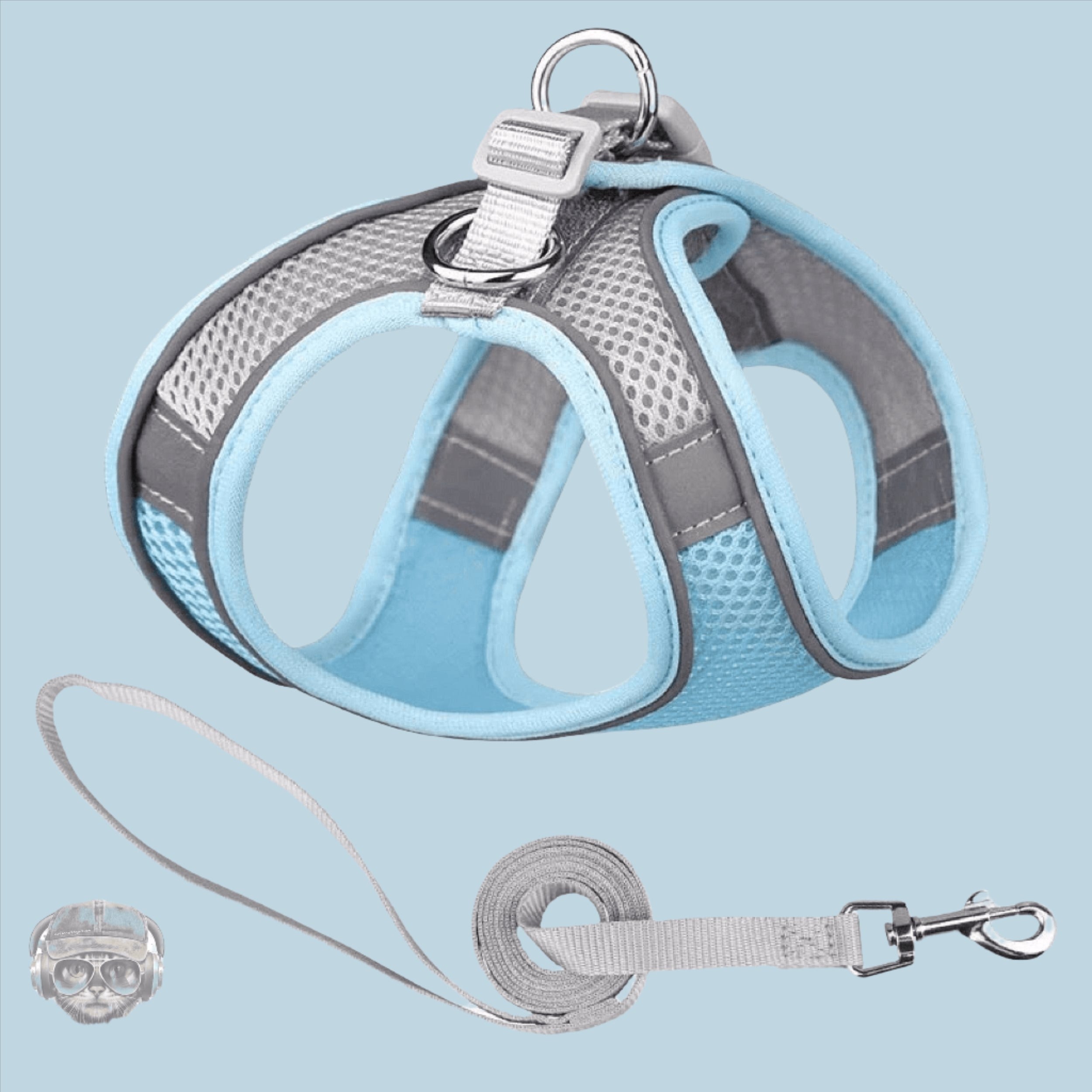 FurPrize! Soft Kitten Velcro Harness and Leash set FurPrize! Blue 