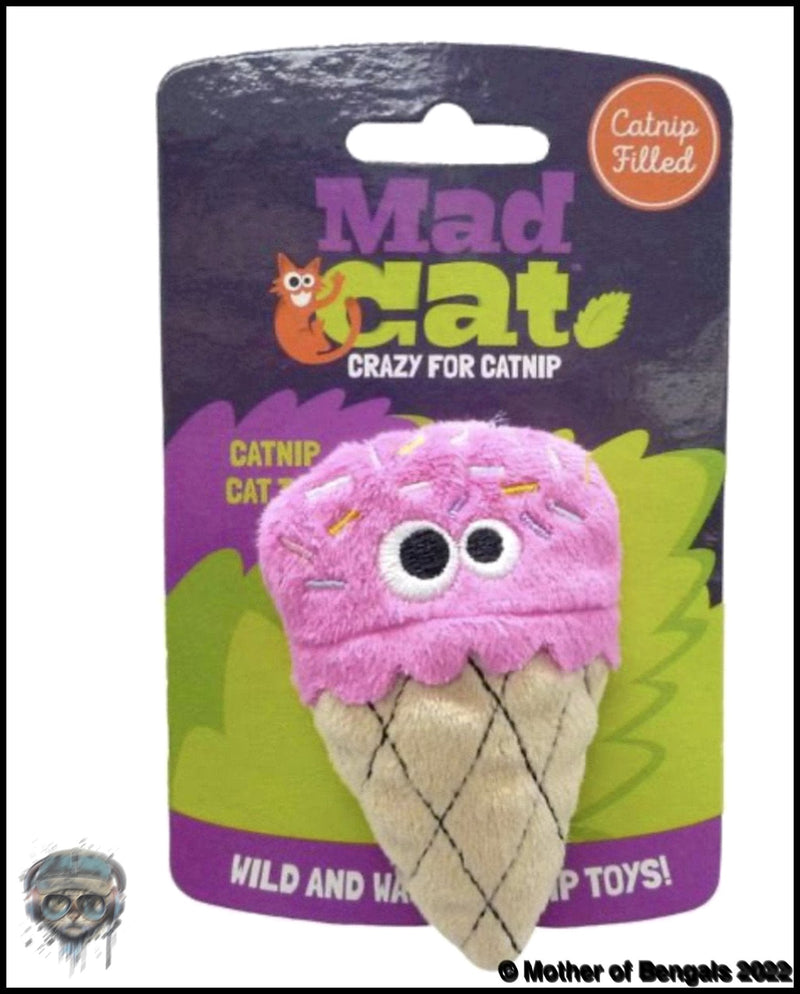 Mad Cat® Strawpurry Ice Cream - CAT TOY w/Catnip Mother of Bengals 