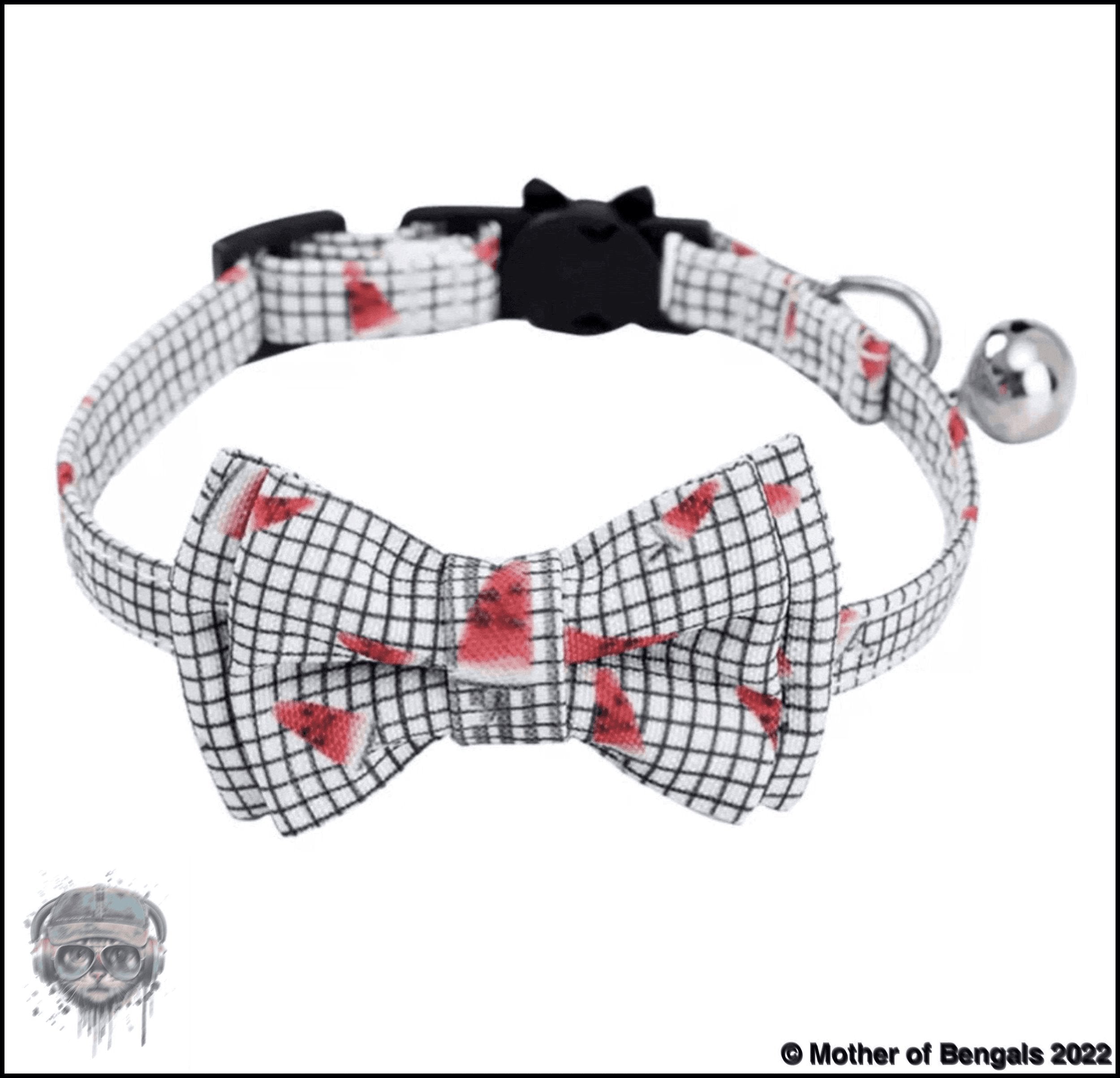 Plaid Watermelon Adjustable Breakaway Collar by Mother of Bengals Mother of Bengals Watermelon 