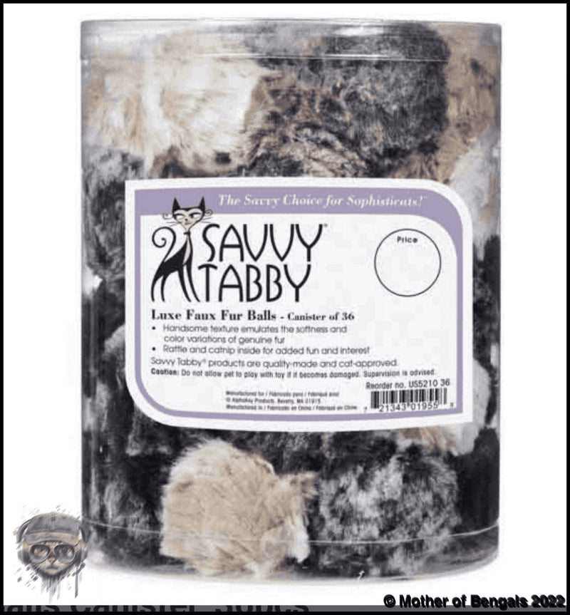 Savvy Tabby Luxe Faux Fur Ball Cat Toy Savvy Tabby 