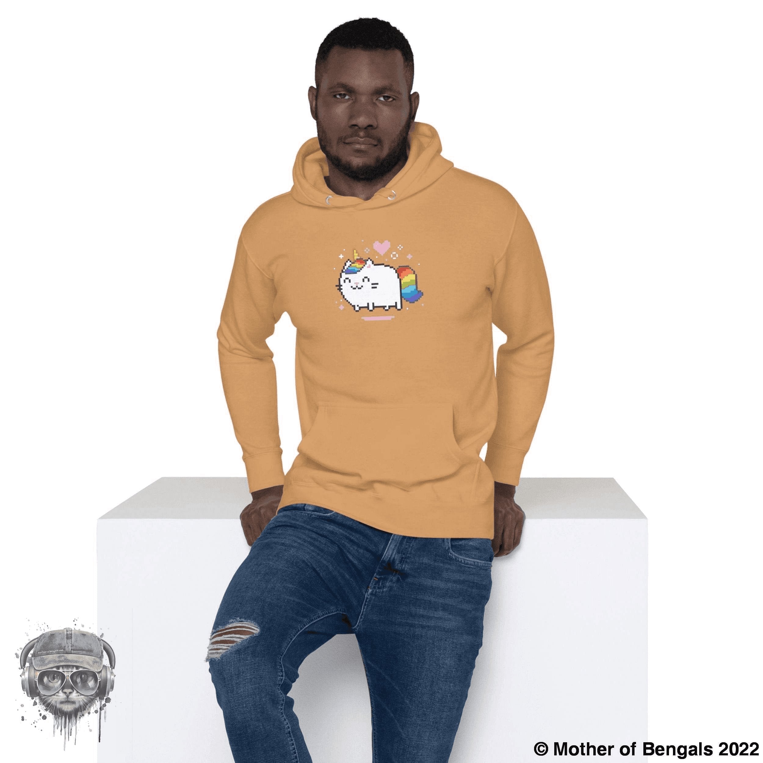 Unicorn Kitty Hoodie Mother of Bengals Khaki S 