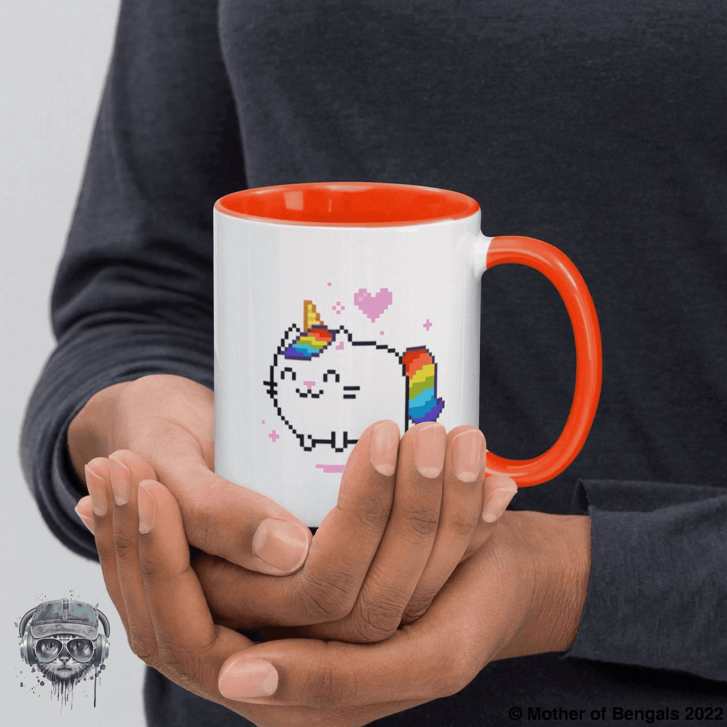 Unicorn Kitty Mug Mother of Bengals Orange 