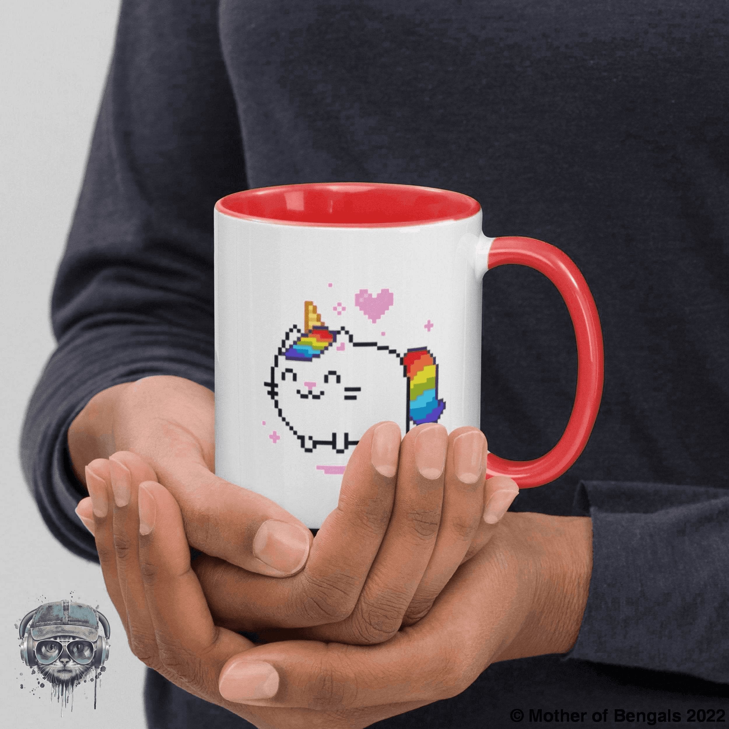 Unicorn Kitty Mug Mother of Bengals Red 